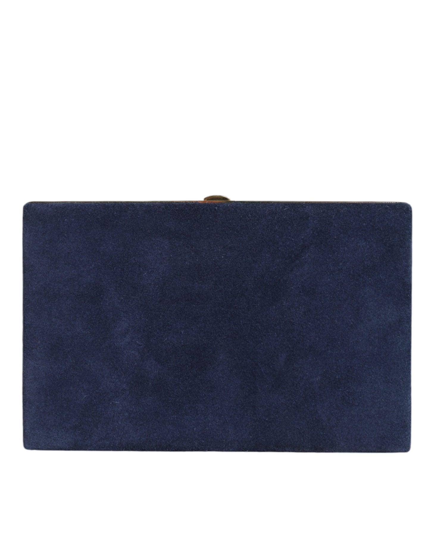 Blaue Wildleder Clutch mit Goldrahmen, Abendtasche, Partytasche