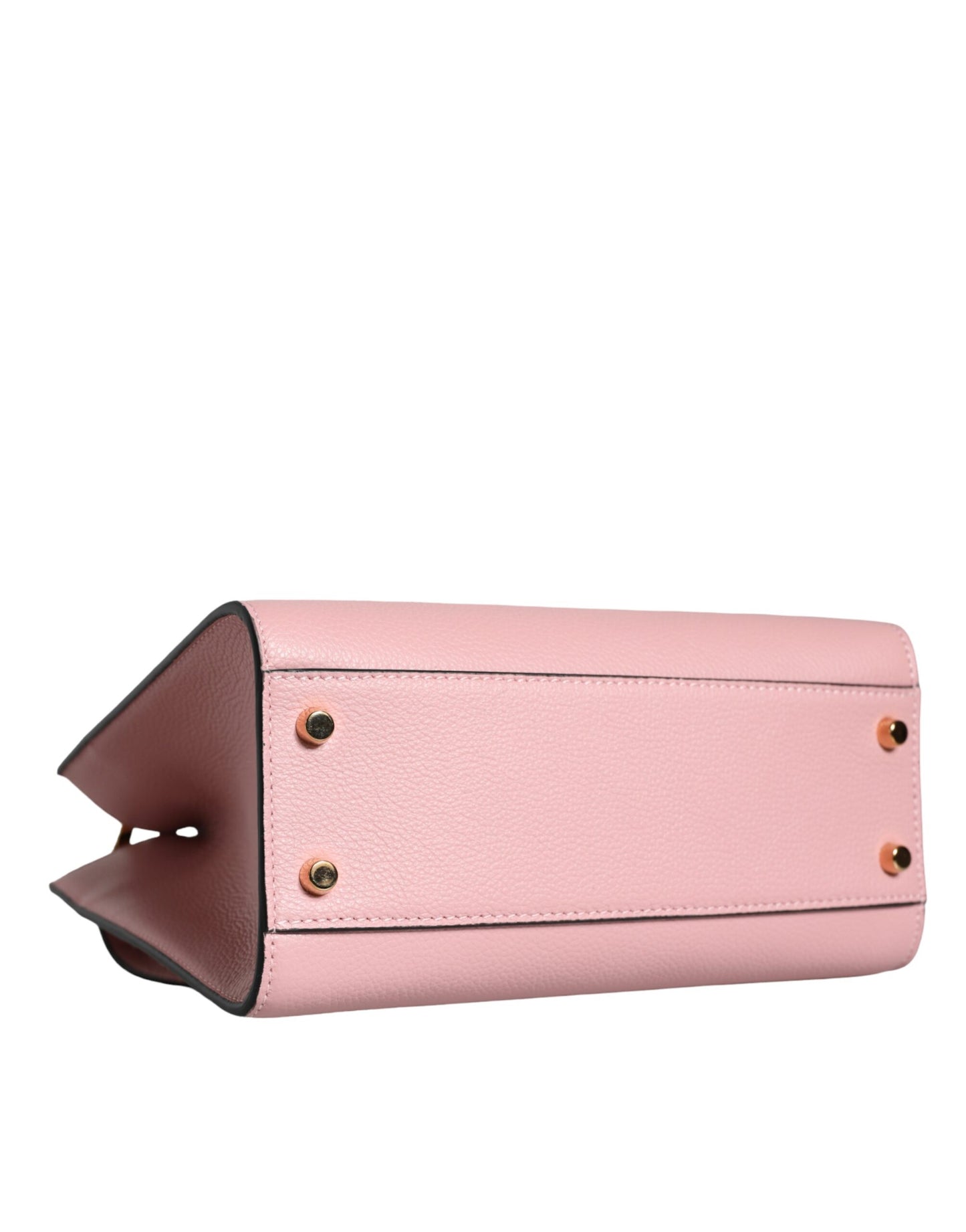 Pink Small Top Handle Grainy Calf Leather Crossbody Bag - GLAMHUB BOUTIQUE 