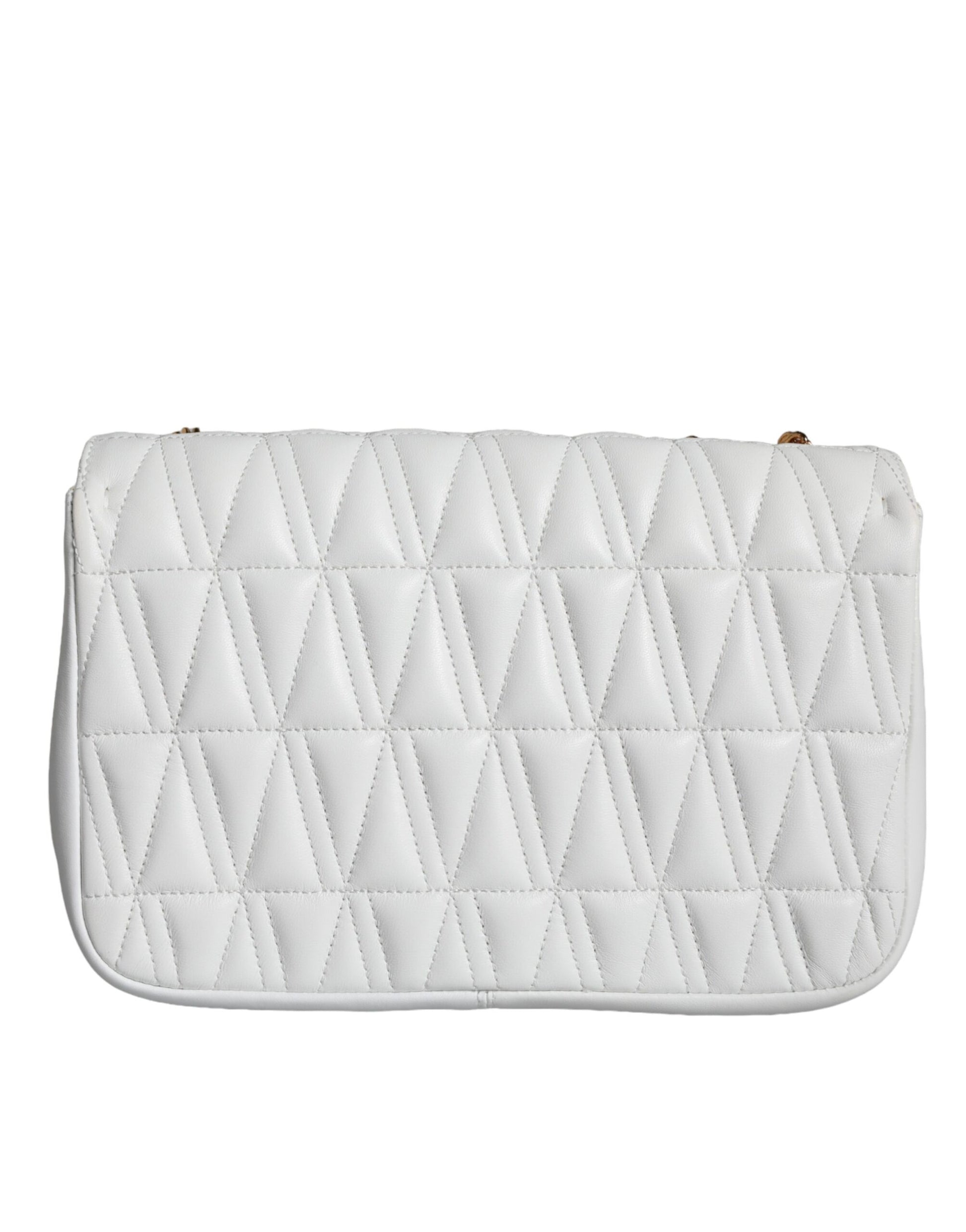 White Mini Nappa Leather Crossbody Shoulder Bag - GLAMHUB BOUTIQUE 