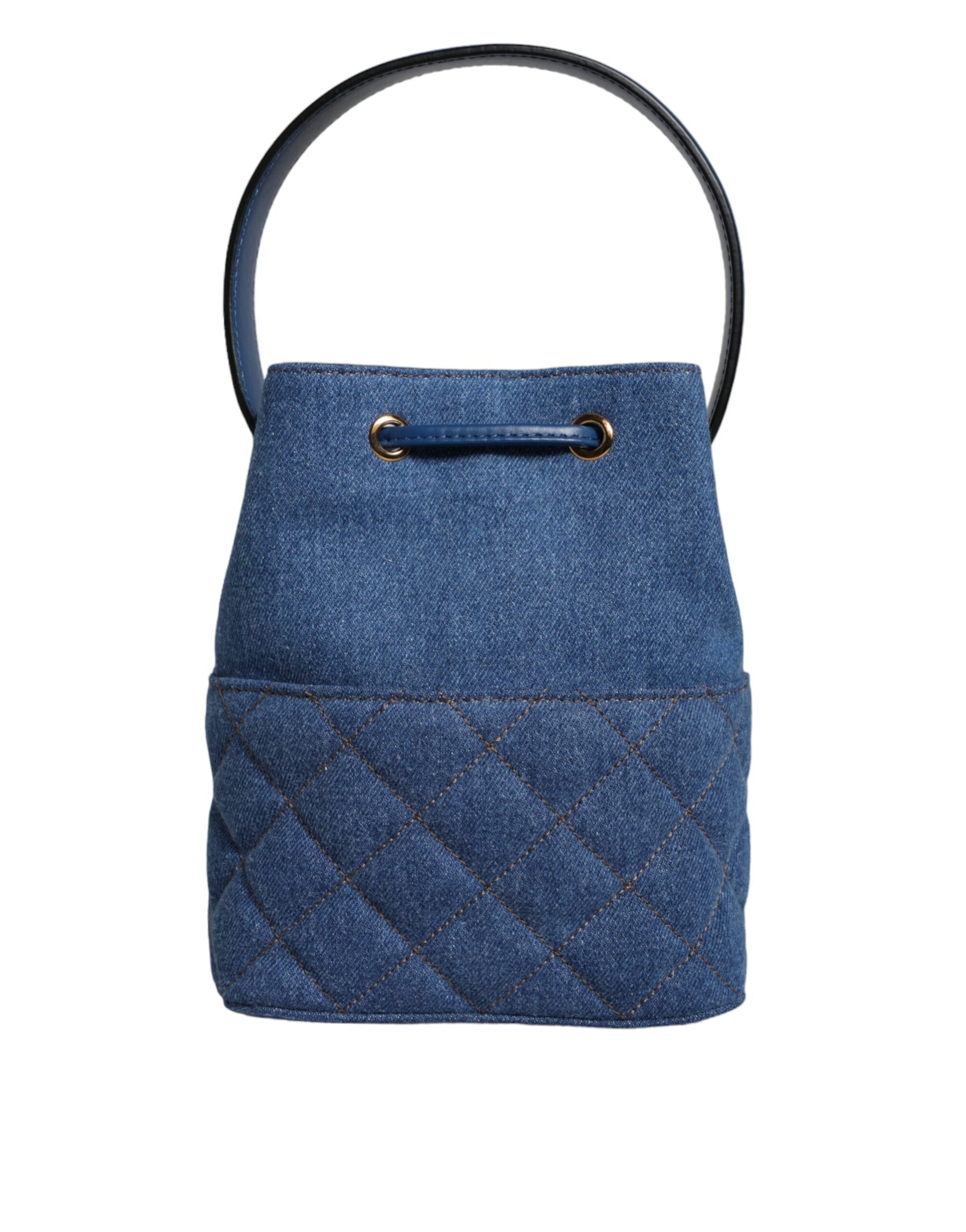 Blue Quilted Denim Leather Crossbody Shoulder Bag - GLAMHUB BOUTIQUE 