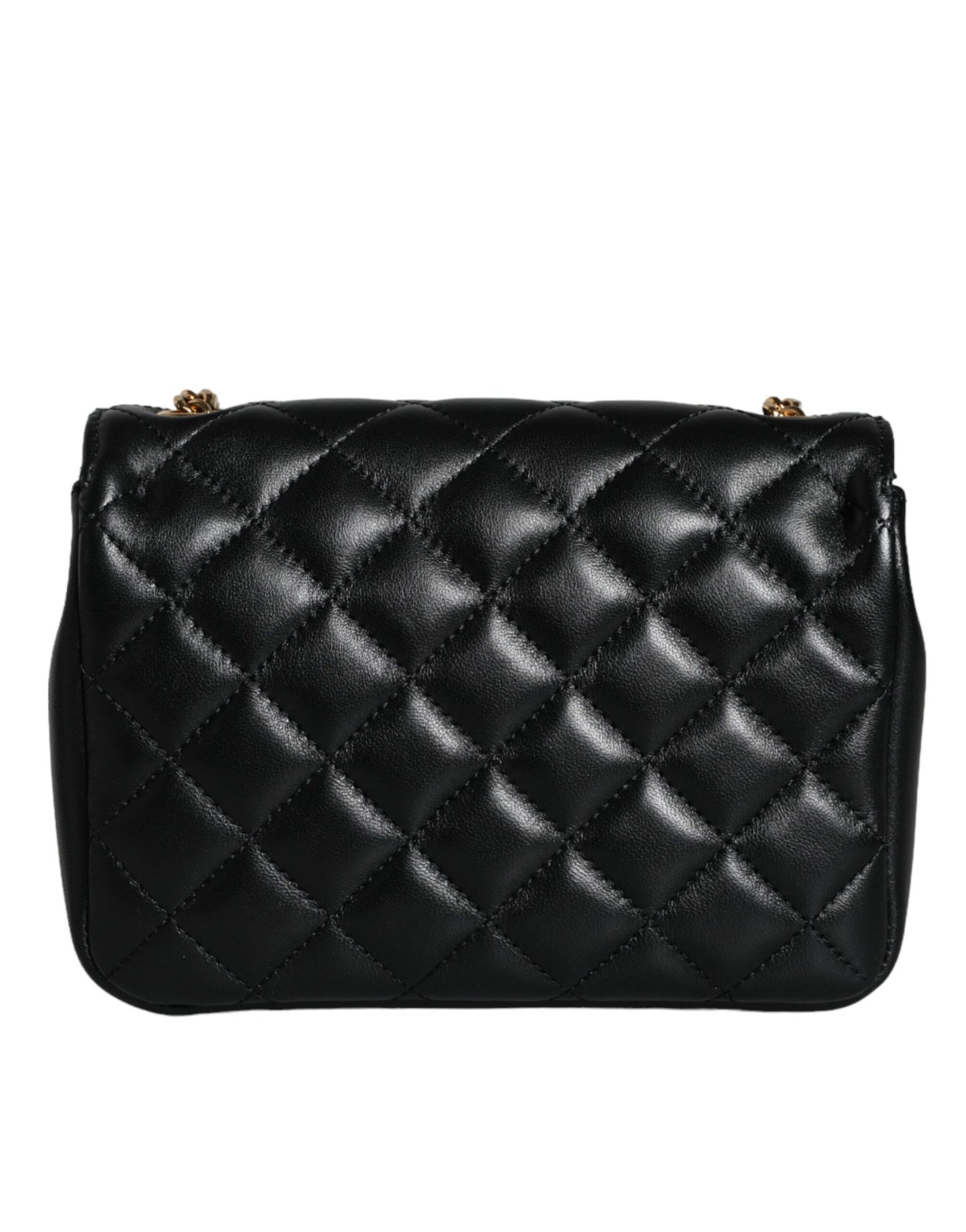 Black Quilted Lambskin Leather Crossbody Shoulder Bag - GLAMHUB BOUTIQUE 