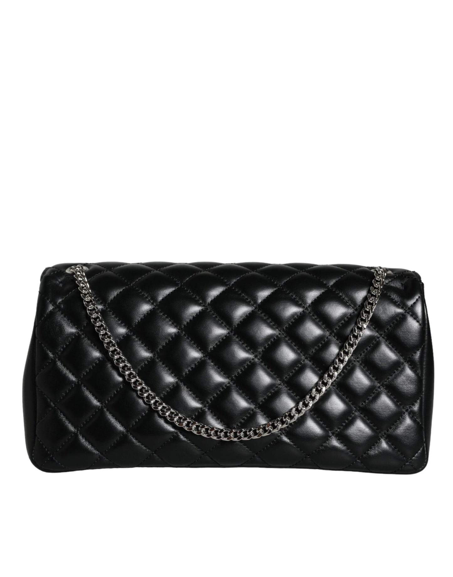 Black Quilted Lambskin Leather Crossbody Shoulder Bag - GLAMHUB BOUTIQUE 