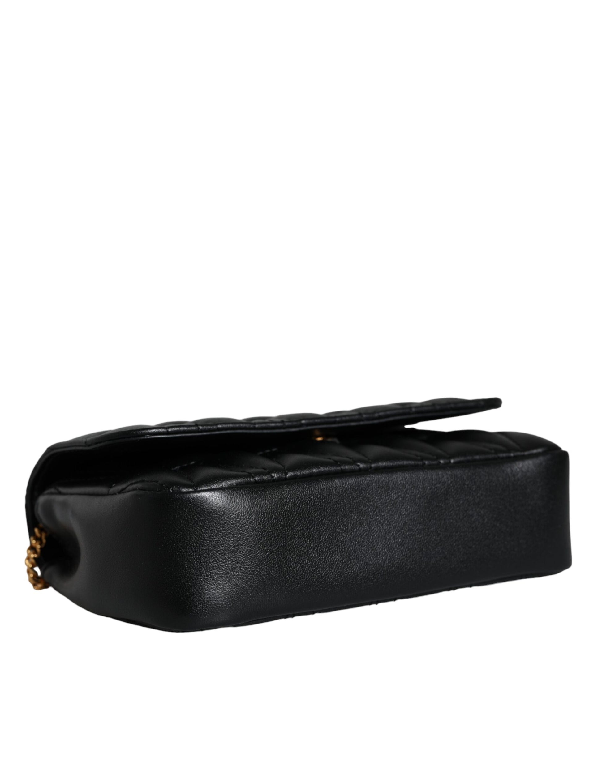 Black Mini Nappa Leather Crossbody Shoulder Bag - GLAMHUB BOUTIQUE 