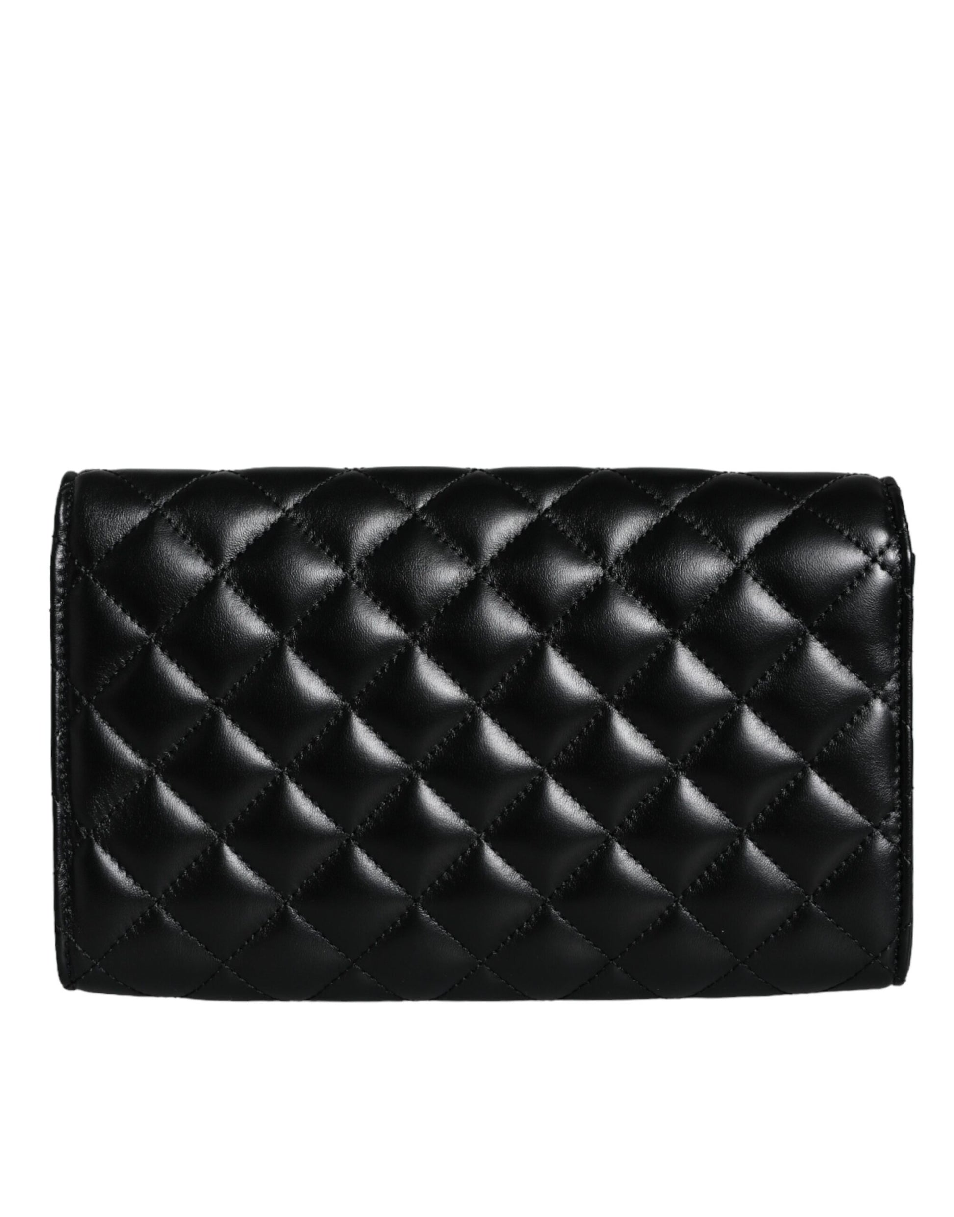 Black Quilted Nappa Leather Crossbody Shoulder Bag - GLAMHUB BOUTIQUE 