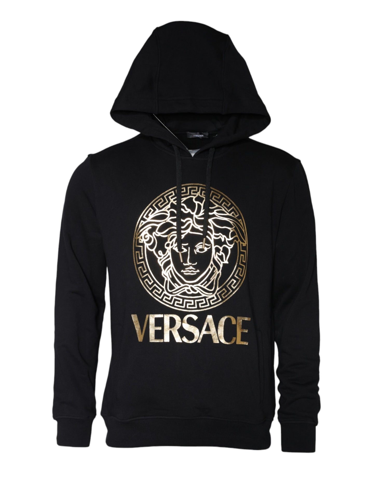 Black Medusa Print Cotton HoodiePullover Sweatshirt Sweater - GlamHub Luxury and Icon Brand Clothing