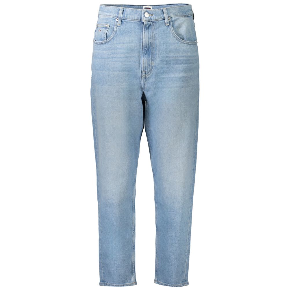 Light Blue Cotton Women Jeans - GlamHub Luxury and Icon Brand Clothing