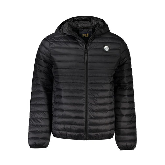 Black Polyamide Men Jacket - GlamHub Luxury and Icon Brand Clothing