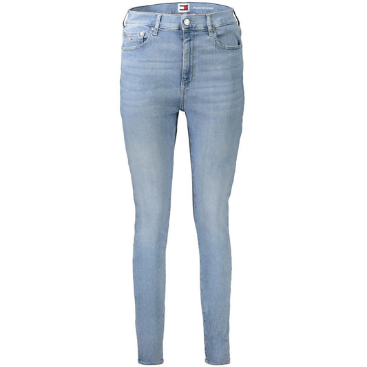 Light Blue Cotton Women Skinny Jean - GlamHub Luxury and Icon Brand Clothing