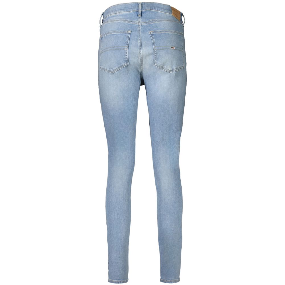 Light Blue Cotton Women Skinny Jean - GlamHub Luxury and Icon Brand Clothing