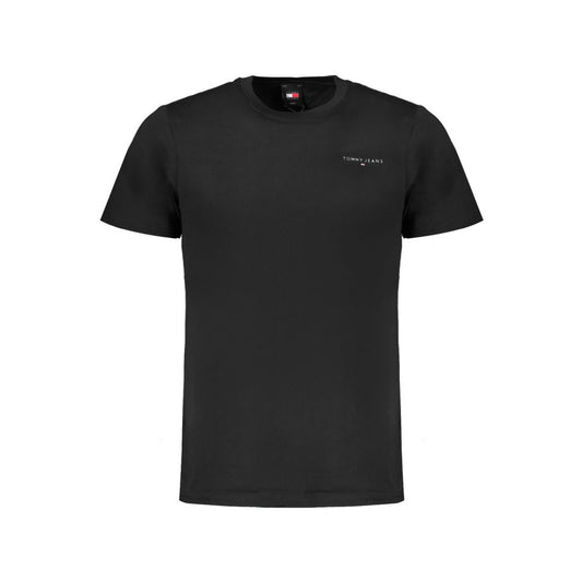 Black Cotton Men T-Shirt - GlamHub Luxury and Icon Brand Clothing