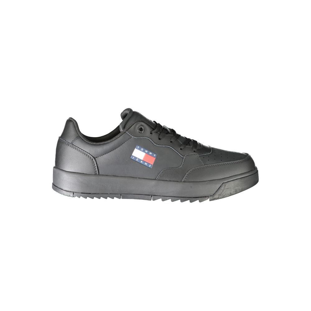 Black Polyethylene Men Sneaker - GlamHub Luxury and Icon Brand Clothing