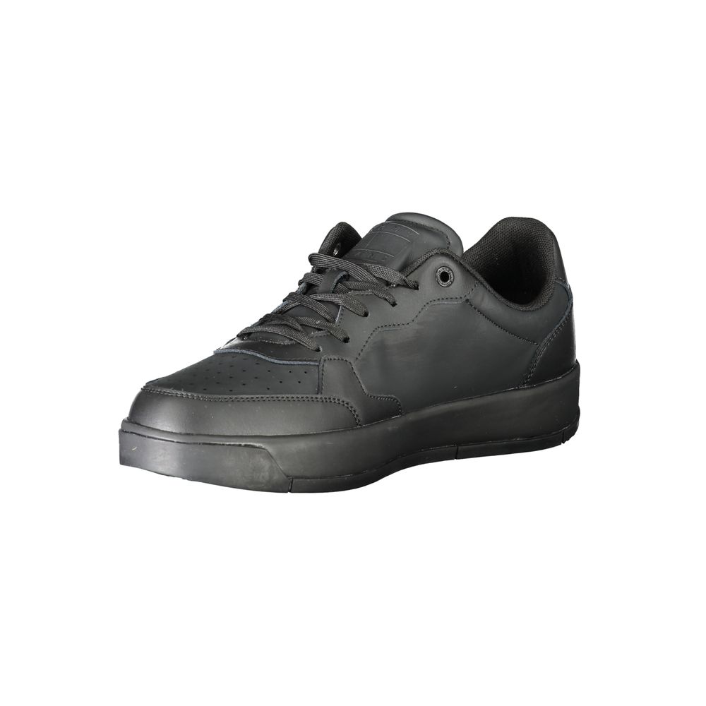 Black Polyethylene Men Sneaker - GlamHub Luxury and Icon Brand Clothing