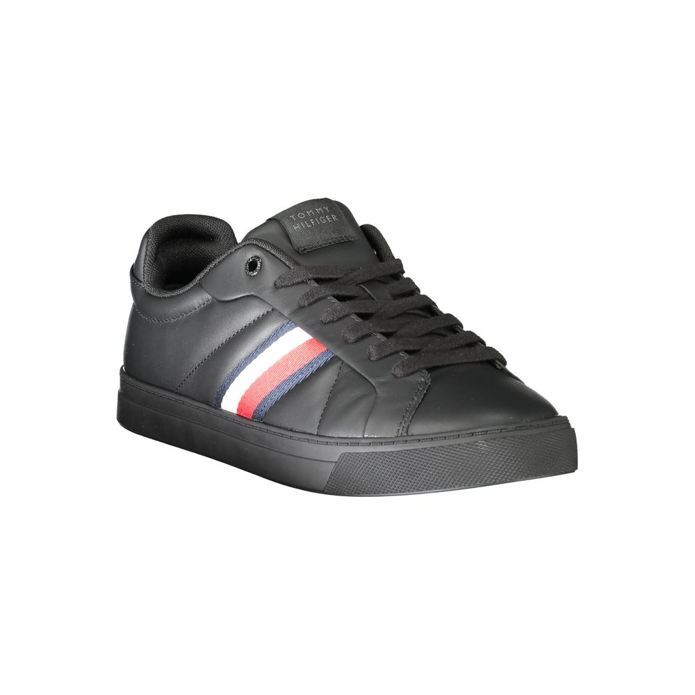 Black Leather Men Sneaker - GlamHub Luxury and Icon Brand Clothing