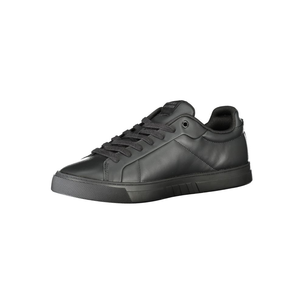 Black Leather Men Sneaker - GlamHub Luxury and Icon Brand Clothing