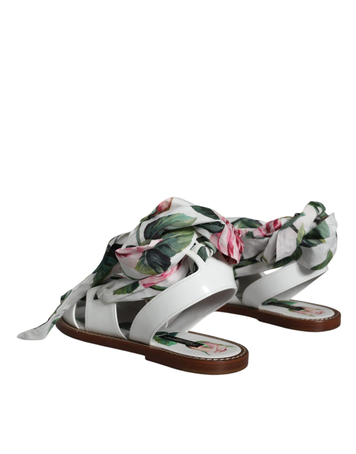 Multicolor Floral Print Ankle Wrap Sandals Shoes