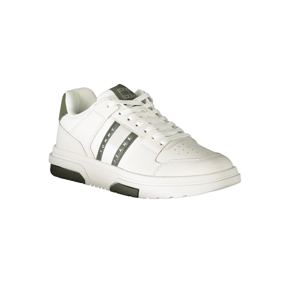 White Polyethylene Men Sneaker - GlamHub Luxury and Icon Brand Clothing