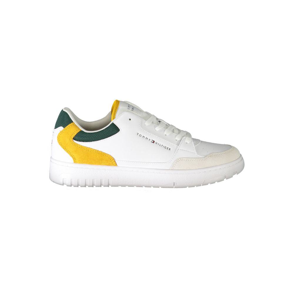 White Polyethylene Men Sneaker - GlamHub Luxury and Icon Brand Clothing