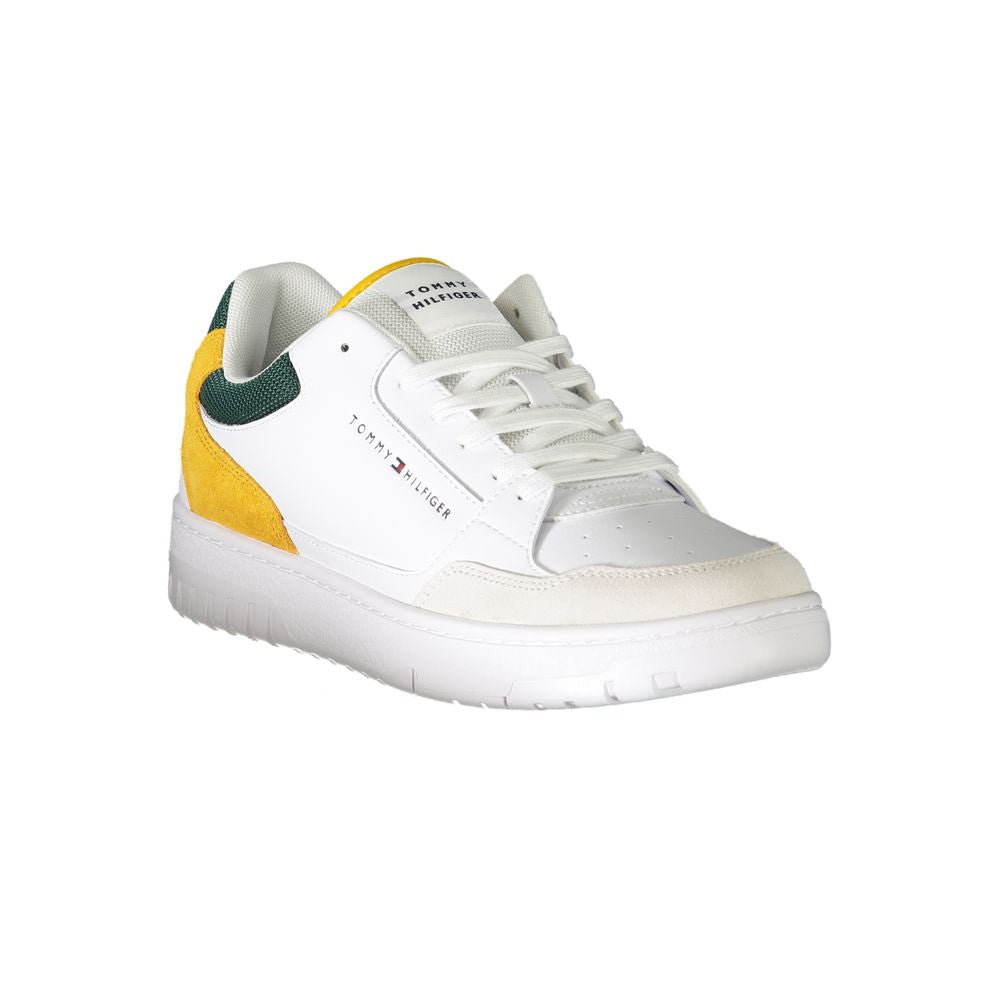 White Polyethylene Men Sneaker - GlamHub Luxury and Icon Brand Clothing