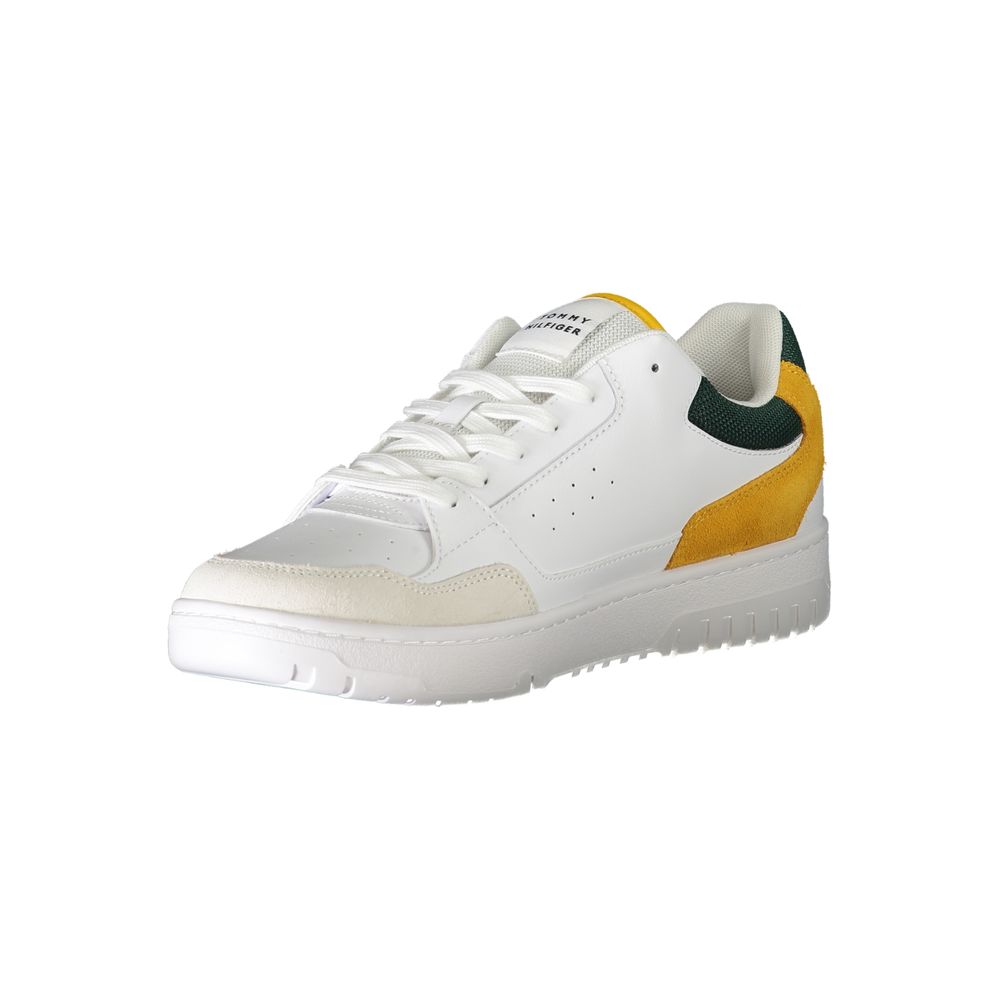 White Polyethylene Men Sneaker - GlamHub Luxury and Icon Brand Clothing