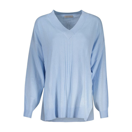 Light Blue Acrylic Women Sweater - GlamHub Luxury and Icon Brand Clothing