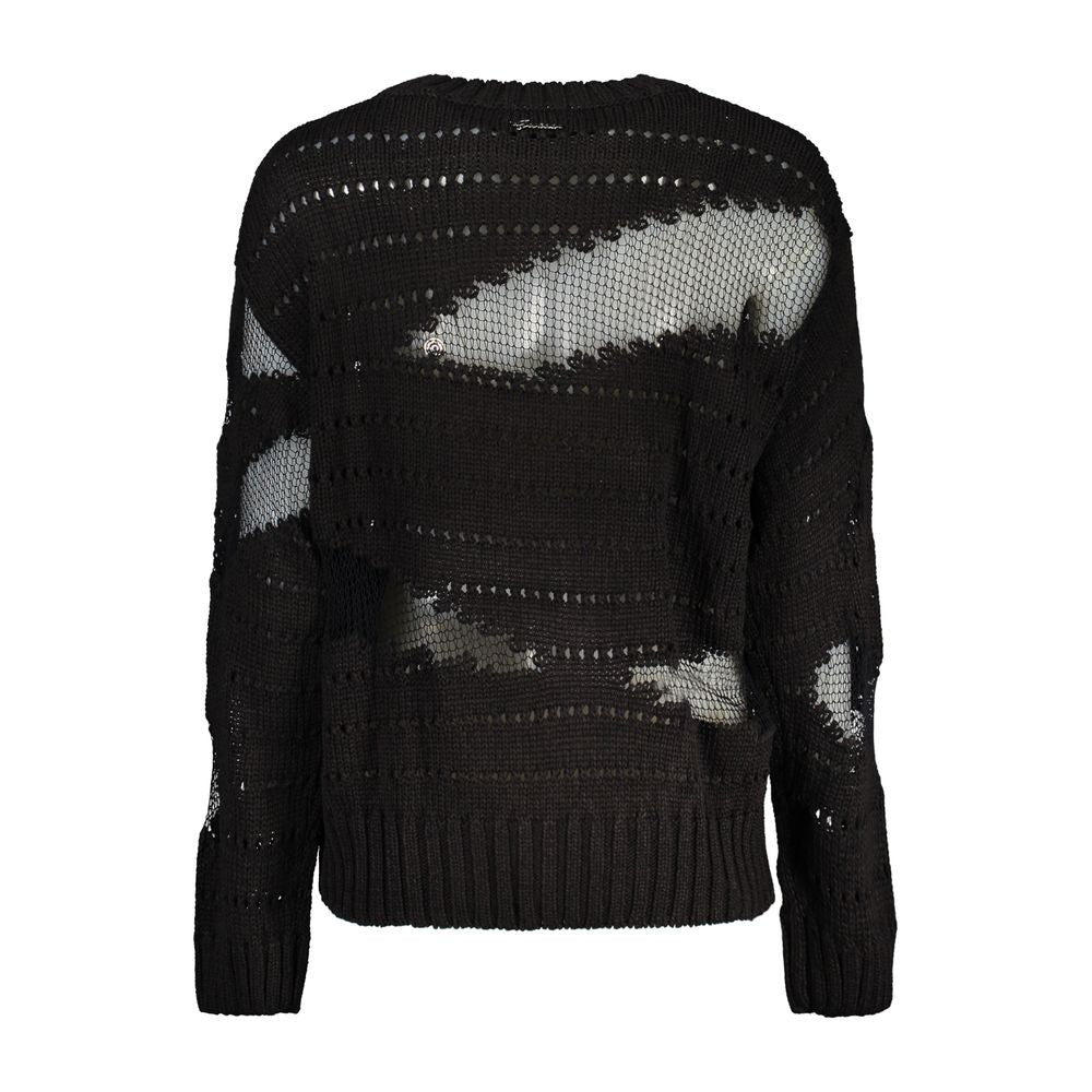 Black Acrylic Women Sweater - GlamHub Luxury and Icon Brand Clothing