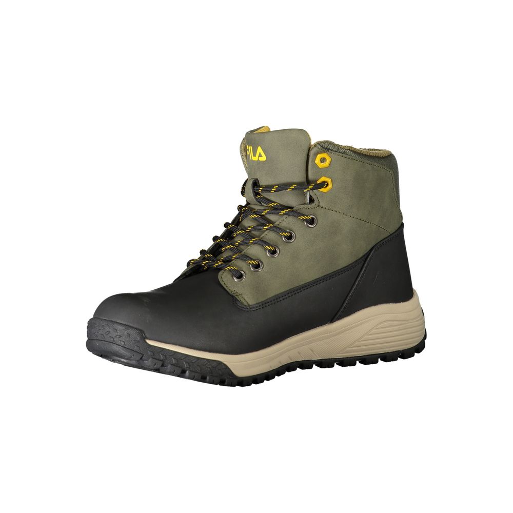 Green Polyester Men Boot