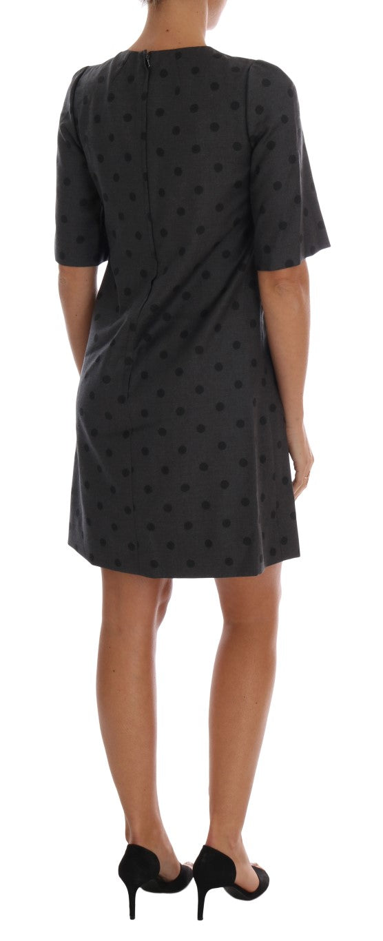 Chic Polka Dotted Wool Dress - GlamHub Luxury and Icon Brand Clothing