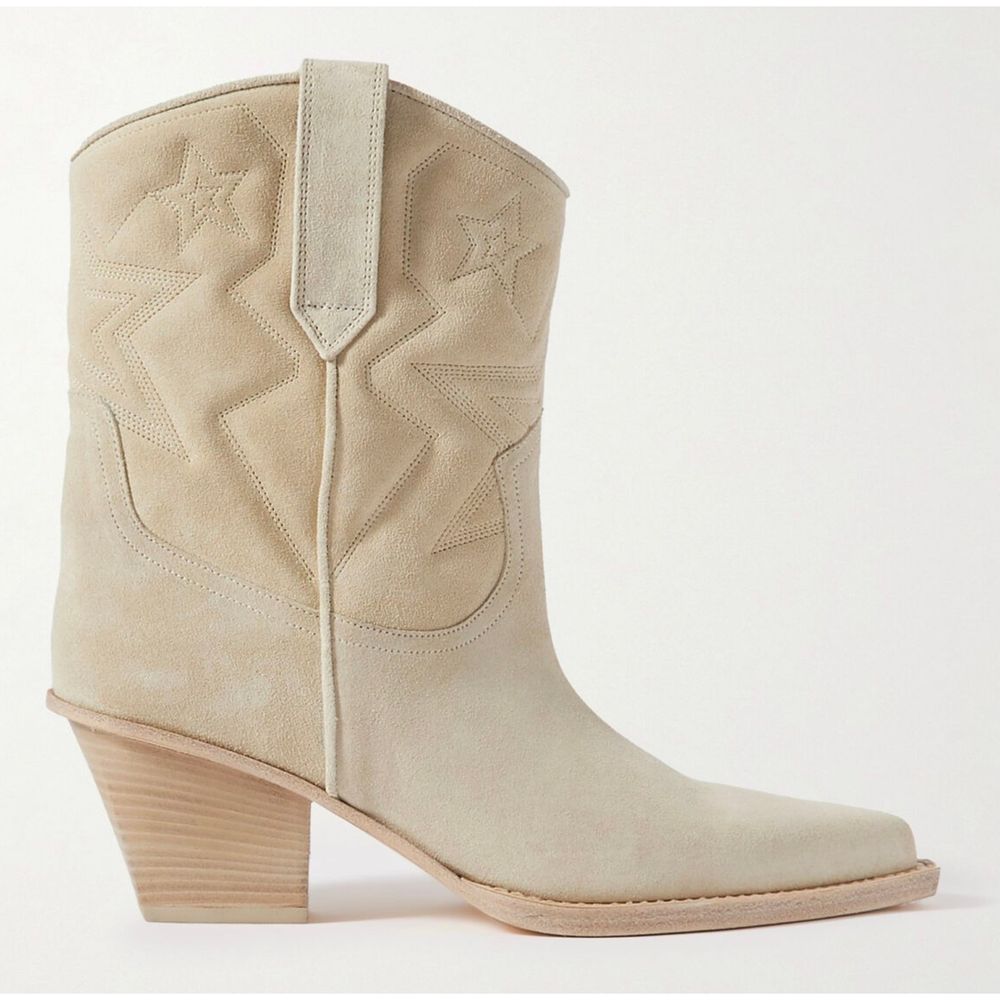 Beige Leather Boot - GlamHub Luxury and Icon Brand Clothing