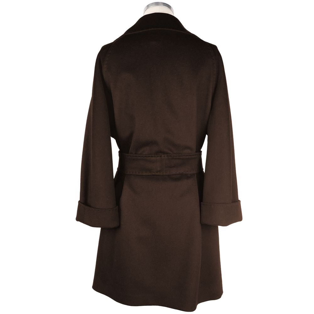 Brown Wool Vergine Jackets & Coat - GlamHub Luxury and Icon Brand Clothing