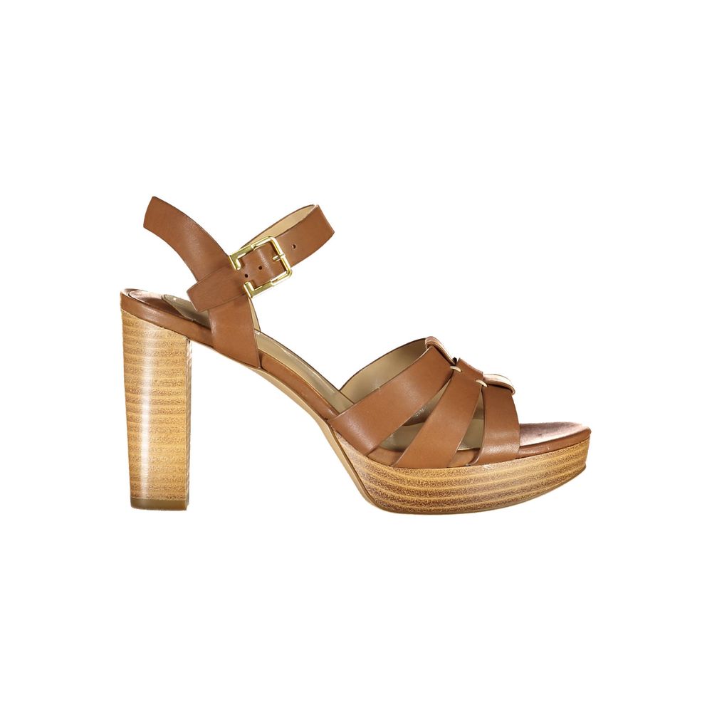 Brown Leather Sandal - GLAMHUB BOUTIQUE 