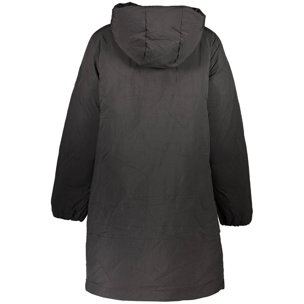 Black Polyester Jackets & Coat - GlamHub Luxury and Icon Brand Clothing