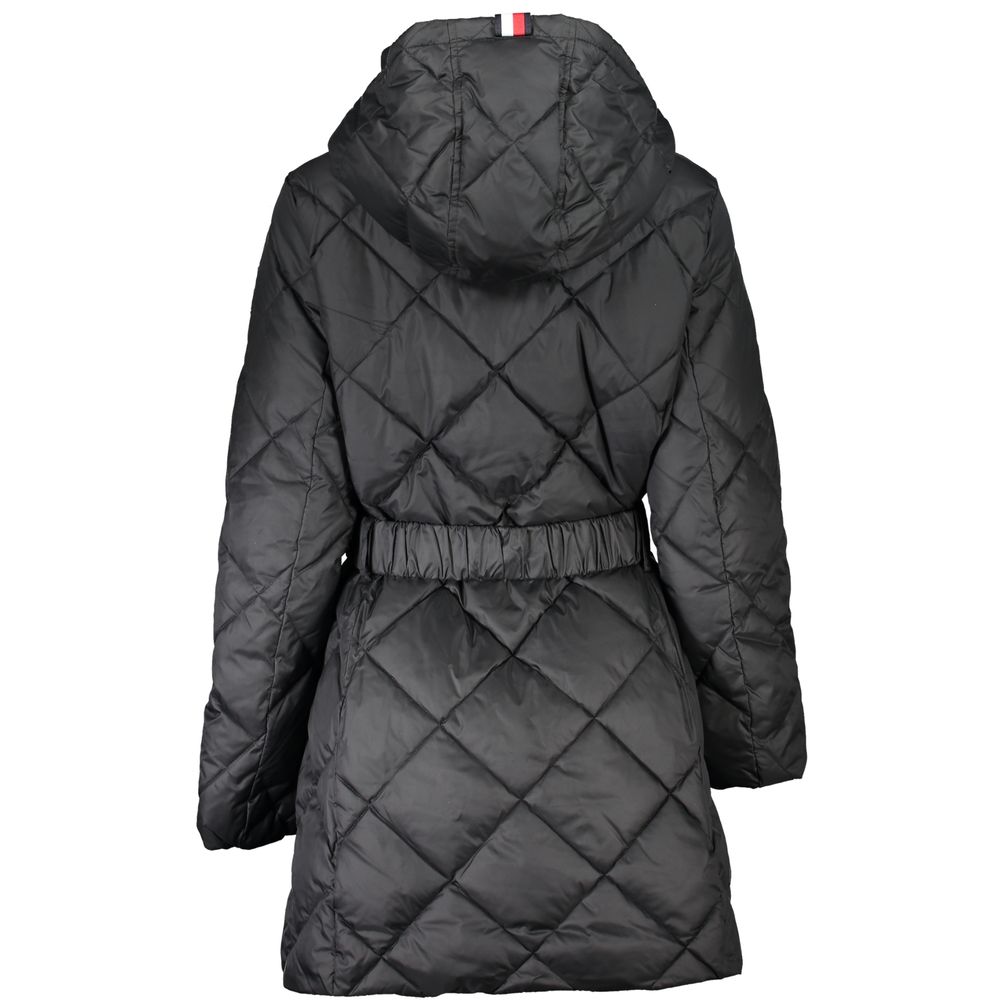 Black Polyester Jackets & Coat - GlamHub Luxury and Icon Brand Clothing