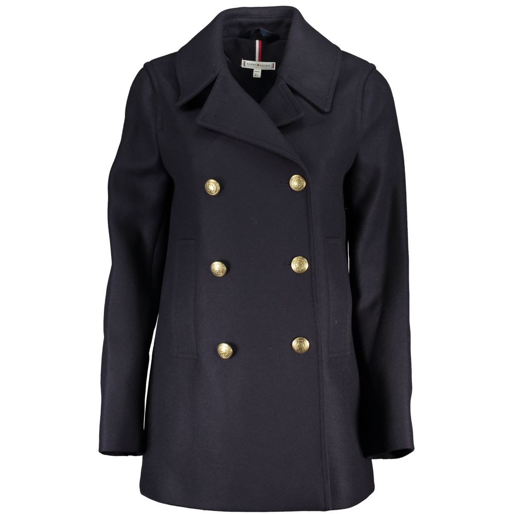 Blue Fabric Jackets & Coat - GlamHub Luxury and Icon Brand Clothing