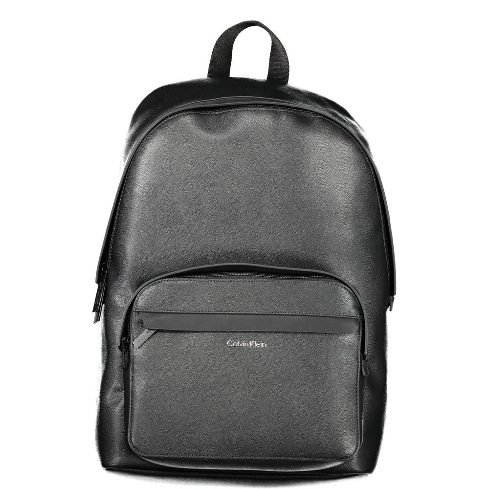 Black Polyester Backpack - GlamHub Luxury and Icon Brand Clothing