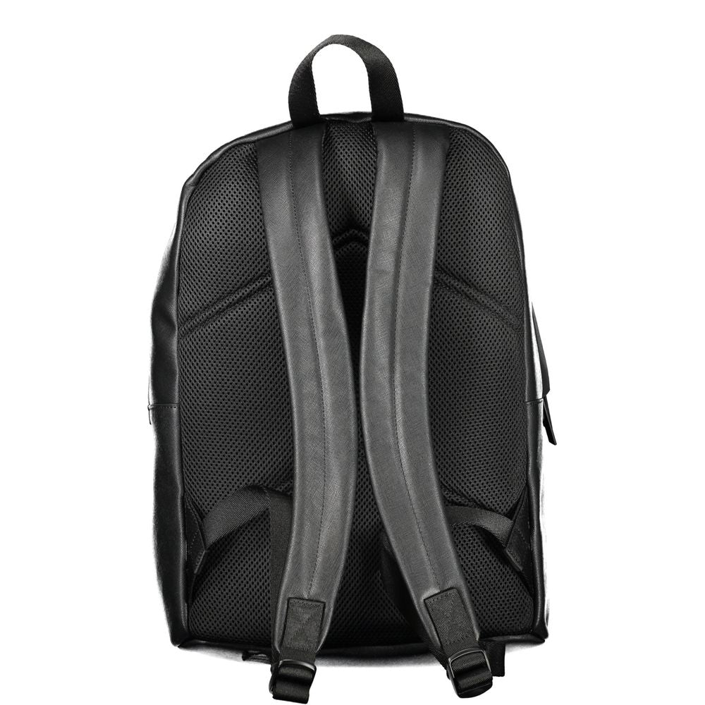 Black Polyester Backpack - GlamHub Luxury and Icon Brand Clothing