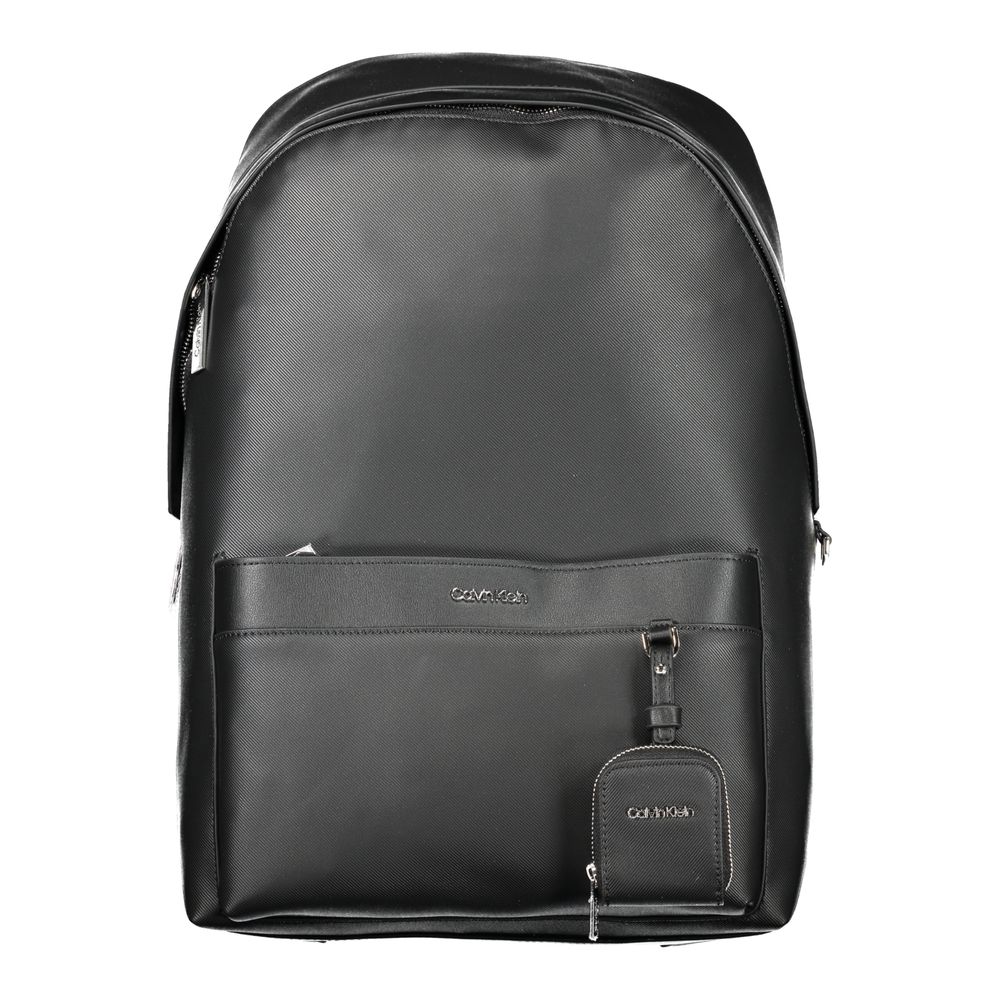 Black Polyester Backpack - GlamHub Luxury and Icon Brand Clothing