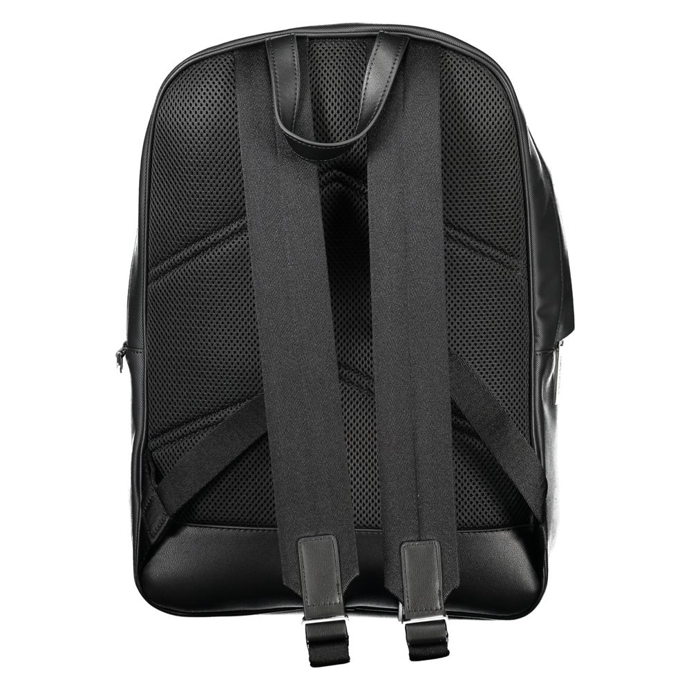 Black Polyester Backpack - GlamHub Luxury and Icon Brand Clothing