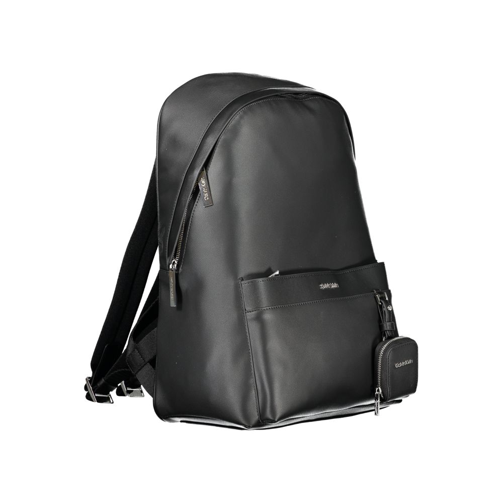 Black Polyester Backpack - GlamHub Luxury and Icon Brand Clothing