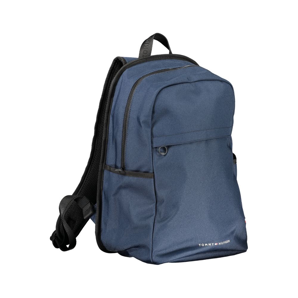 Blue Polyester Backpack - GlamHub Luxury and Icon Brand Clothing