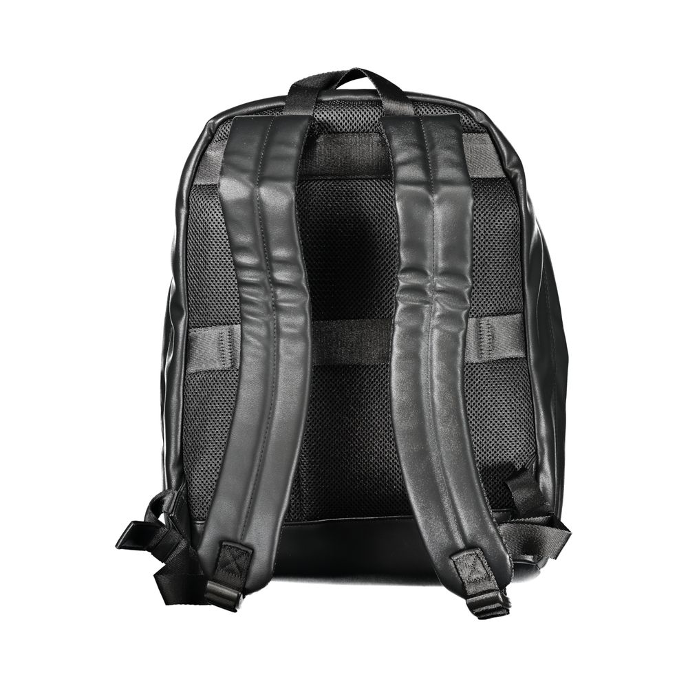 Black Polyester Backpack - GlamHub Luxury and Icon Brand Clothing