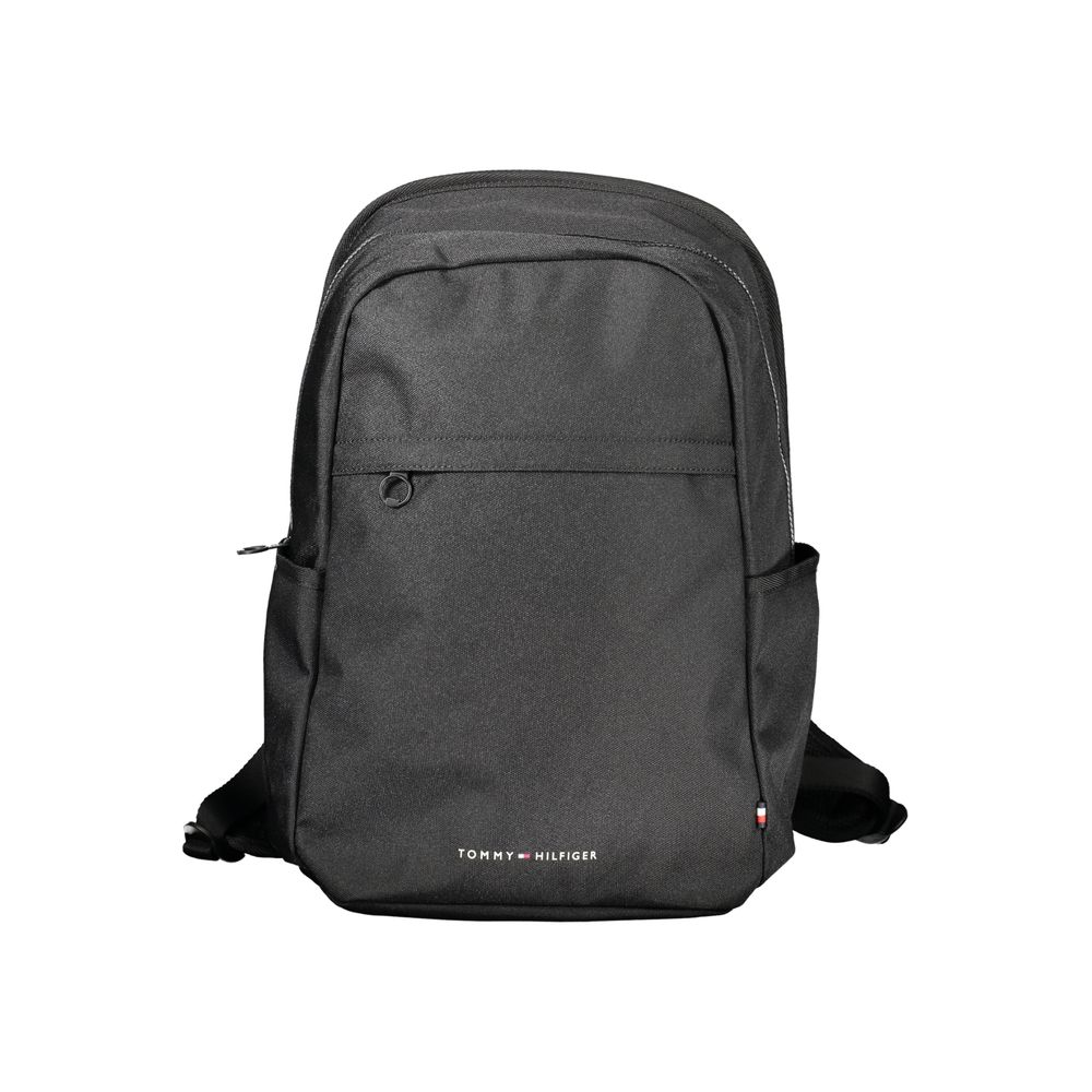 Black Polyester Backpack - GlamHub Luxury and Icon Brand Clothing