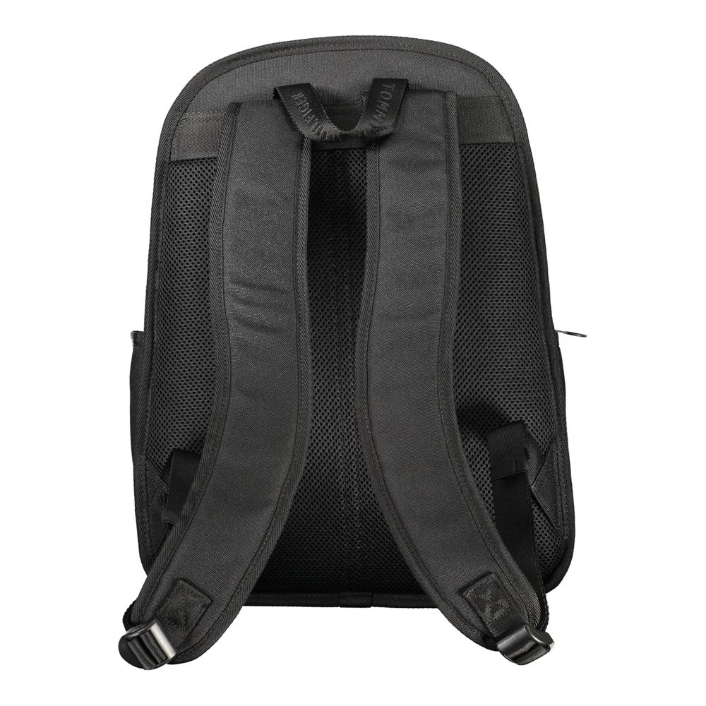 Black Polyester Backpack - GlamHub Luxury and Icon Brand Clothing