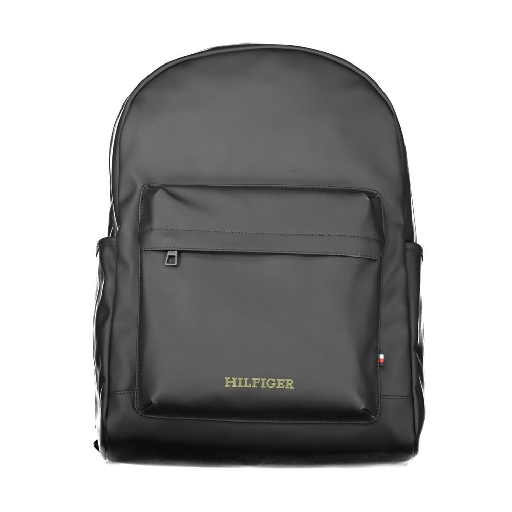 Black Polyester Backpack - GlamHub Luxury and Icon Brand Clothing