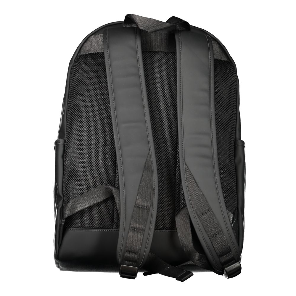 Black Polyester Backpack - GlamHub Luxury and Icon Brand Clothing