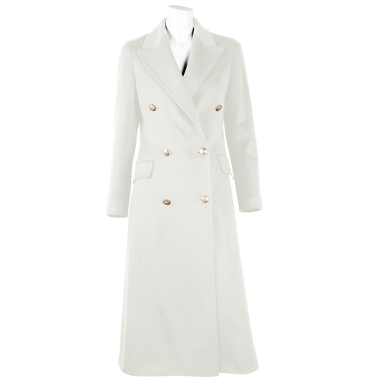 White Wool Vergine Jackets & Coat - GlamHub Luxury and Icon Brand Clothing