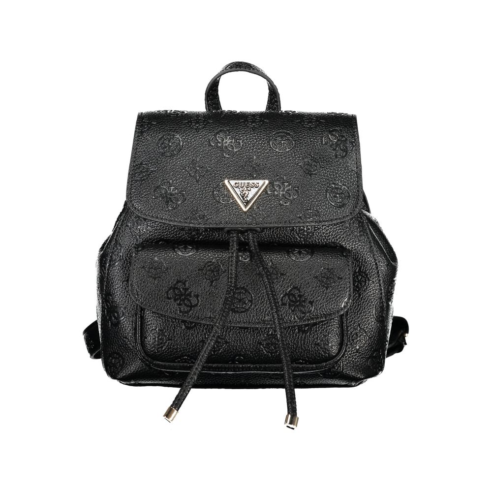 Black Polyethylene Backpack - GlamHub Luxury and Icon Brand Clothing