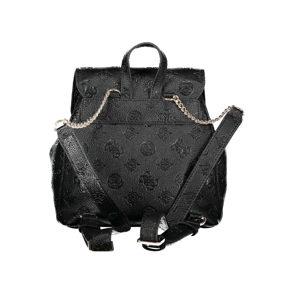 Black Polyethylene Backpack - GlamHub Luxury and Icon Brand Clothing