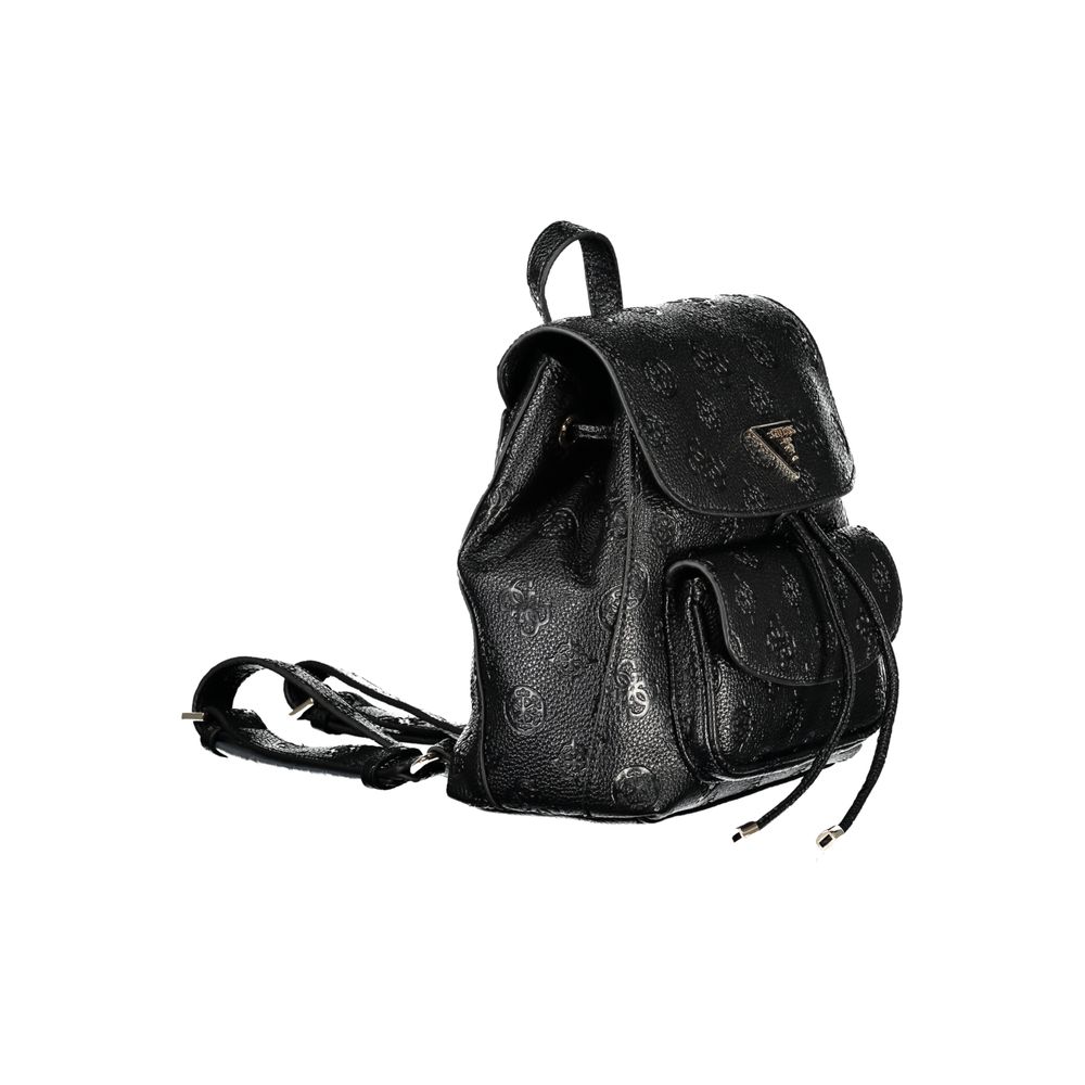 Black Polyethylene Backpack - GlamHub Luxury and Icon Brand Clothing