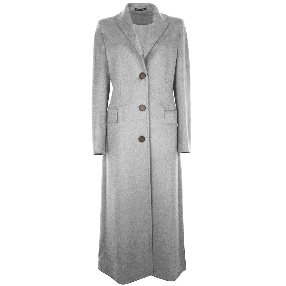 Gray Wool Vergine Jackets & Coat - GlamHub Luxury and Icon Brand Clothing