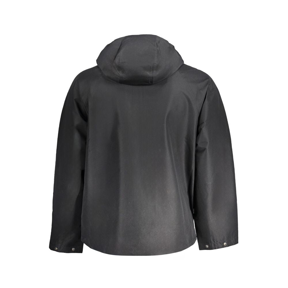 Black Polyester Jacket - GlamHub Luxury and Icon Brand Clothing